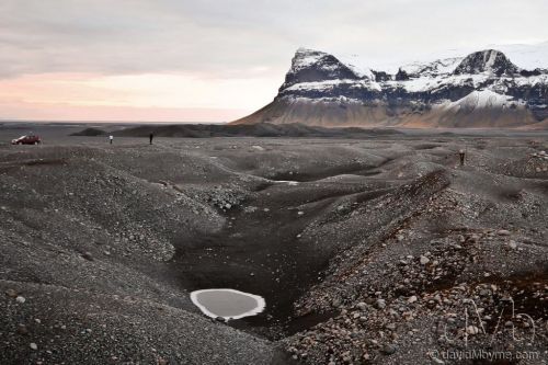 Surveying the volcanic desolation at Myrdalssandur, southern Iceland. December 4th 2012 (20mm, 1/40sec, f/5.6, iso125)