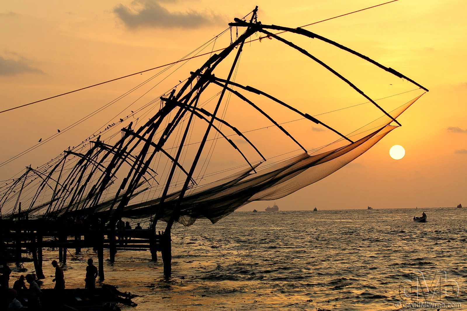 Chinese fishing nets at the tip of Fort Cochin at sunset, Kerala, India. September 19th, 2012 (EOS 60D || Canon 70-300mm || 70mm, 1/250sec, f/5.6, iso100)